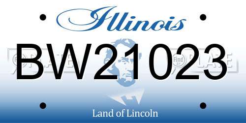 BW21023 Illinois License Plate