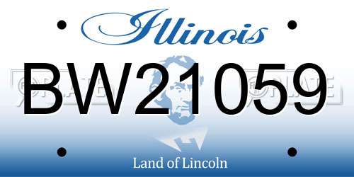 BW21059 Illinois License Plate
