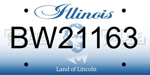 BW21163 Illinois License Plate