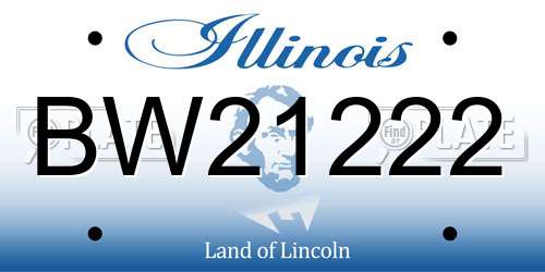 BW21222 Illinois License Plate