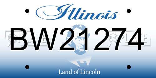 BW21274 Illinois License Plate