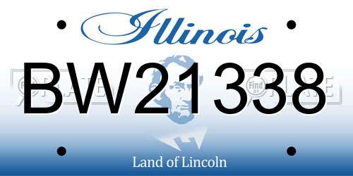 BW21338 Illinois License Plate
