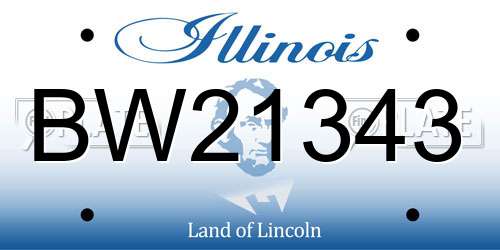 BW21343 Illinois License Plate
