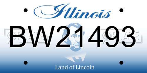 BW21493 Illinois License Plate