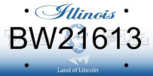 BW21613 Illinois License Plate