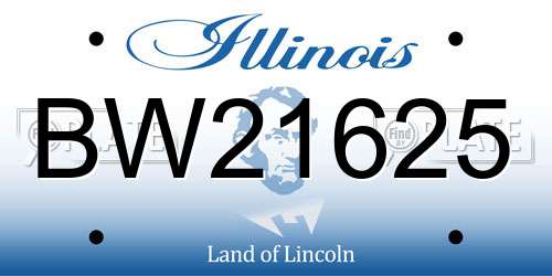 BW21625 Illinois License Plate