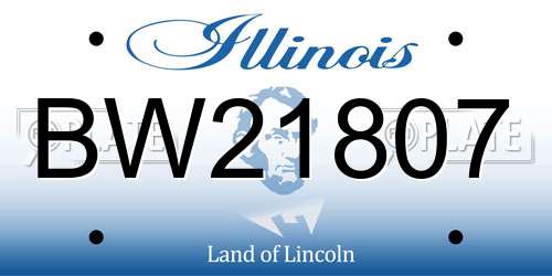 BW21807 Illinois License Plate
