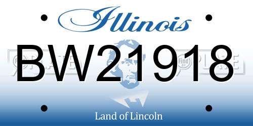 BW21918 Illinois License Plate