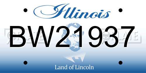 BW21937 Illinois License Plate