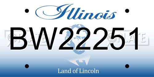 BW22251 Illinois License Plate
