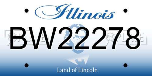 BW22278 Illinois License Plate