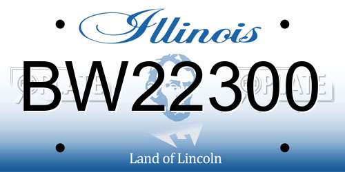 BW22300 Illinois License Plate