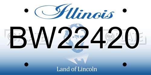 BW22420 Illinois License Plate