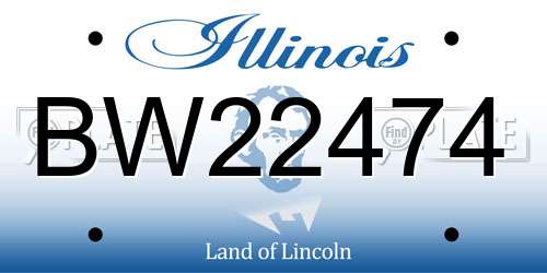 BW22474 Illinois License Plate