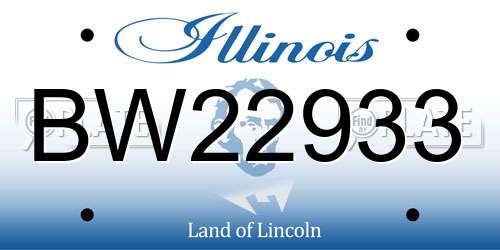 BW22933 Illinois License Plate