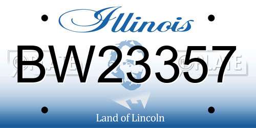 BW23357 Illinois License Plate