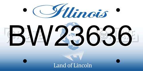 BW23636 Illinois License Plate