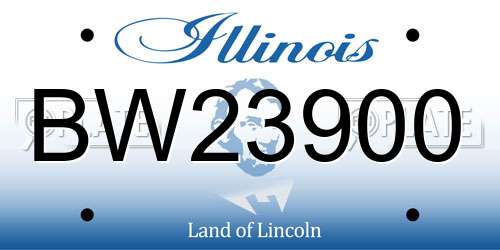BW23900 Illinois License Plate