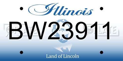 BW23911 Illinois License Plate