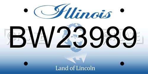 BW23989 Illinois License Plate