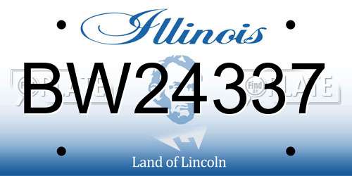 BW24337 Illinois License Plate