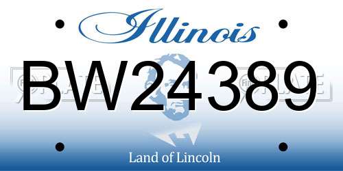 BW24389 Illinois License Plate