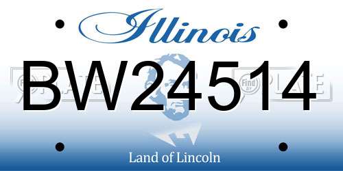 BW24514 Illinois License Plate