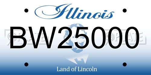 BW25000 Illinois License Plate