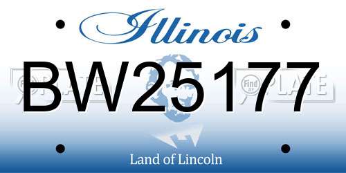 BW25177 Illinois License Plate