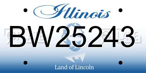 BW25243 Illinois License Plate