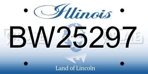 BW25297 Illinois License Plate