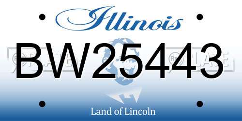 BW25443 Illinois License Plate