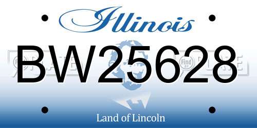 BW25628 Illinois License Plate