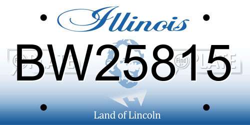 BW25815 Illinois License Plate