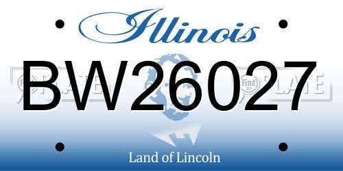 BW26027 Illinois License Plate