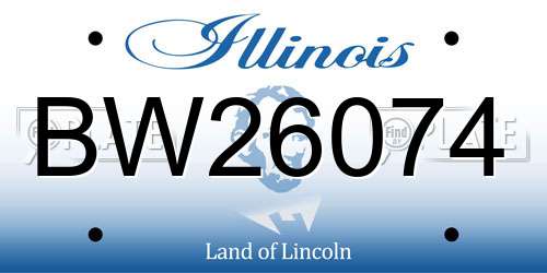 BW26074 Illinois License Plate