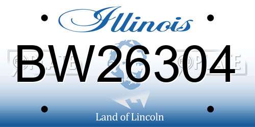 BW26304 Illinois License Plate