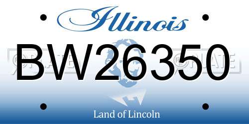 BW26350 Illinois License Plate
