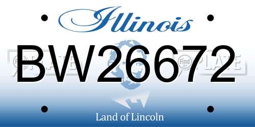 BW26672 Illinois License Plate