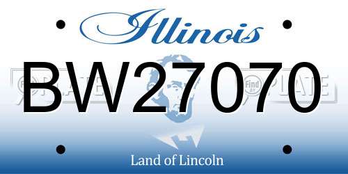 BW27070 Illinois License Plate