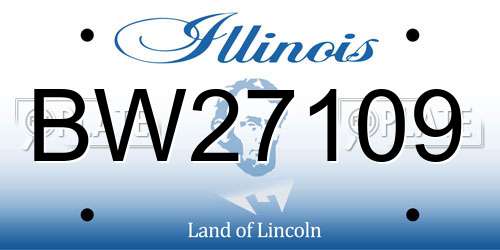 BW27109 Illinois License Plate