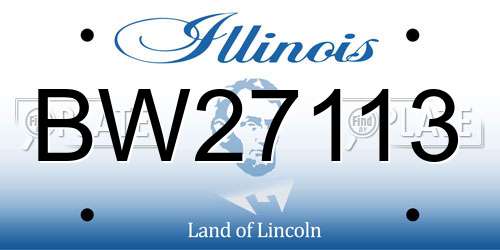 BW27113 Illinois License Plate