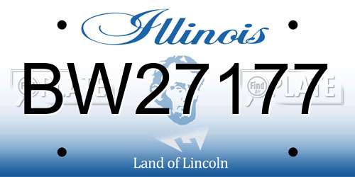 BW27177 Illinois License Plate