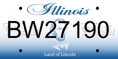 BW27190 Illinois License Plate