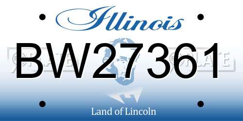 BW27361 Illinois License Plate