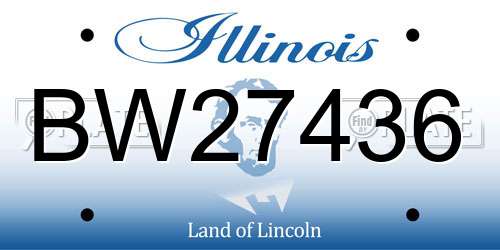 BW27436 Illinois License Plate