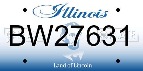 BW27631 Illinois License Plate