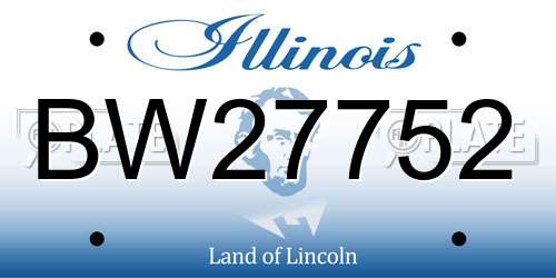 BW27752 Illinois License Plate