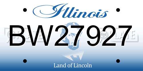 BW27927 Illinois License Plate