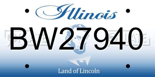 BW27940 Illinois License Plate